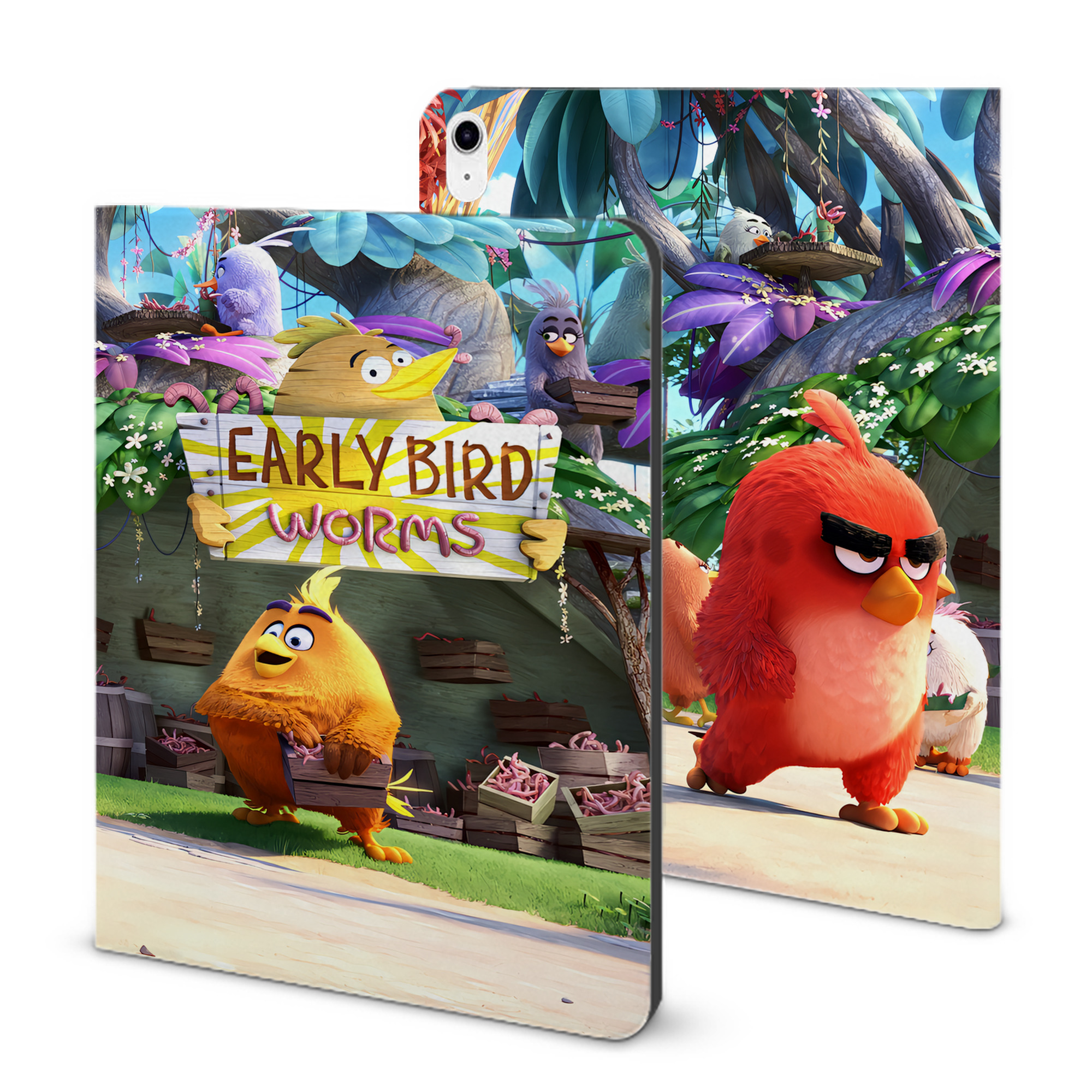 （画像用） Angry Birds アングリーバード IPad ケース ブック型 PUレザー TPU 耐衝撃 軽量 薄型 ペン収納なし 全面保護 IPad 各モデル対応